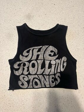 The Rolling Stones Black Crop Tank